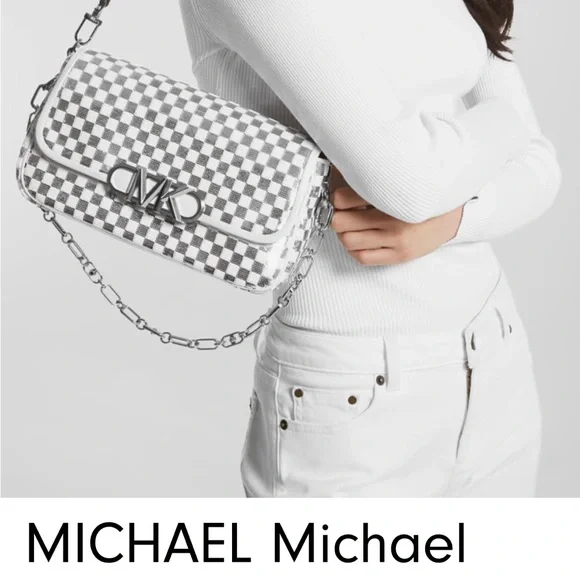 NWOT Michael Kors Sequin Silver and White Bag - Picture 16 of 16